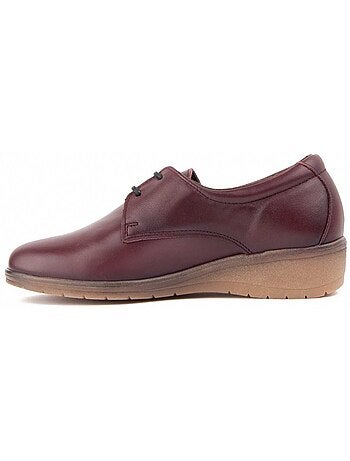 OXFORD WEDGE CUIR NATUREL BORDEAUX