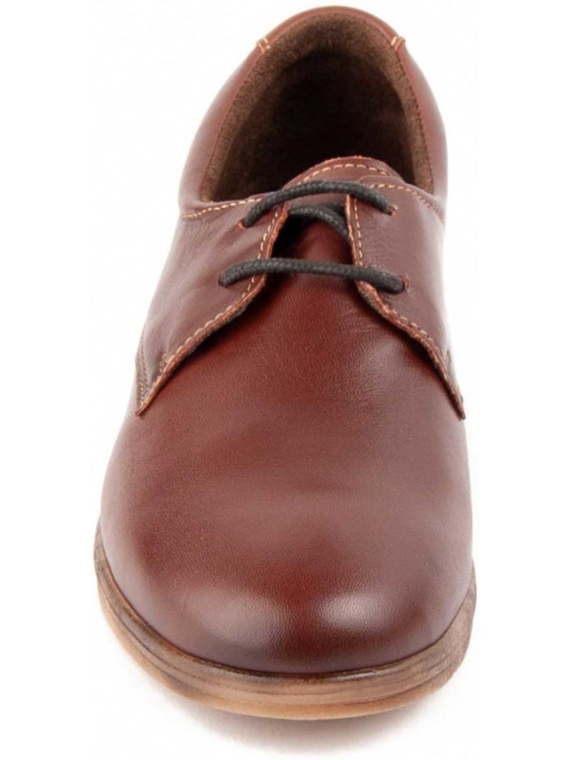 Oxford Wedge Cuir Naturel Purapiel Marron - Kiabi