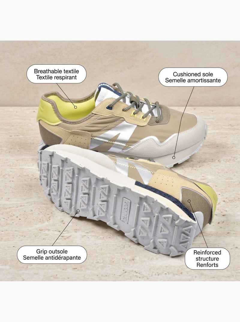 OZABI Basket homme mode running retro confortable Beige - Kiabi