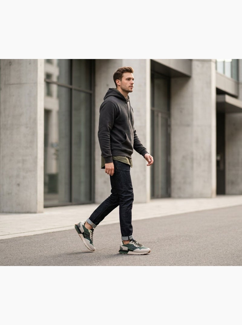 OZABI Basket homme mode running retro confortable Vert - Kiabi