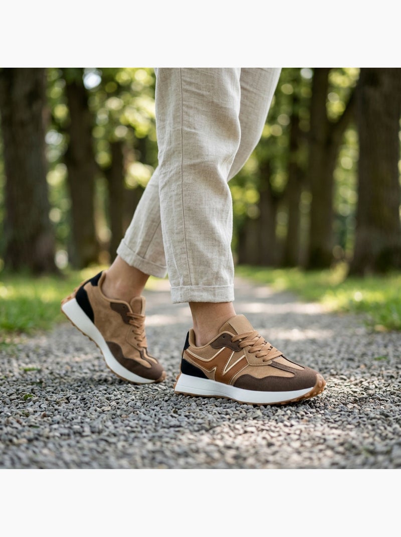 OZABI Baskets Runner Femme Mesh Logo W 4 Coloris Marron - Kiabi