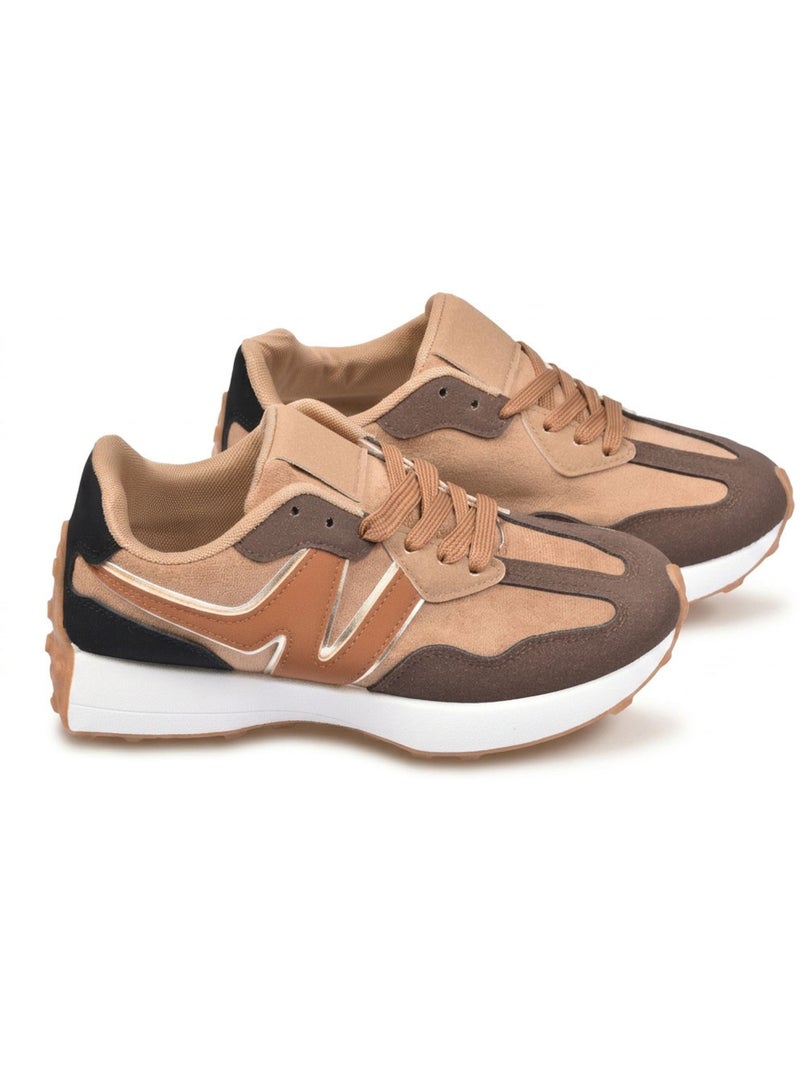 OZABI Baskets Runner Femme Mesh Logo W 4 Coloris Marron - Kiabi