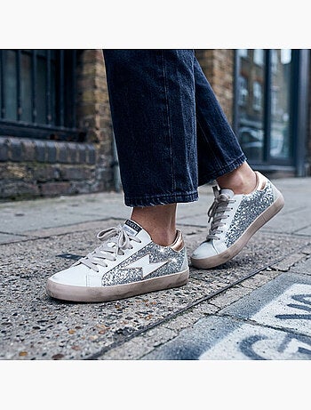 OZABI Baskets Sneakers Glitter Femme Éclair Plateforme MMXXIV