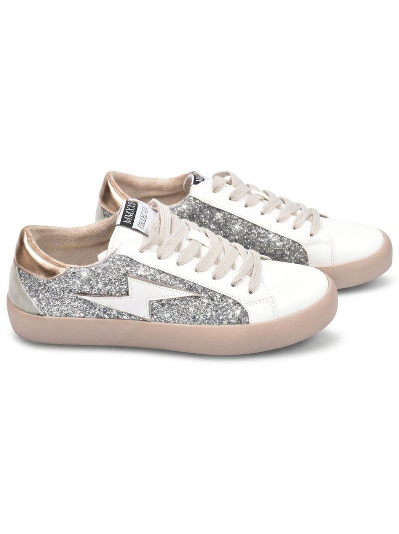 OZABI Baskets Sneakers Glitter Femme Éclair Plateforme MMXXIV Argent - Kiabi