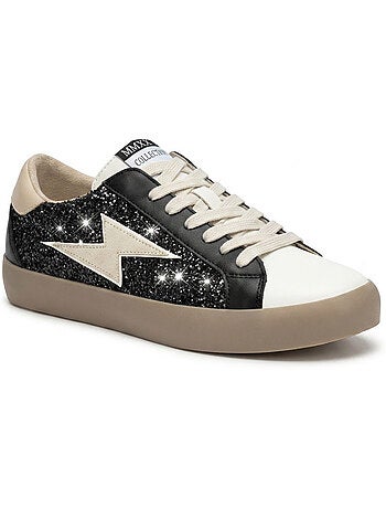OZABI Baskets Sneakers Glitter Femme Éclair Plateforme MMXXIV