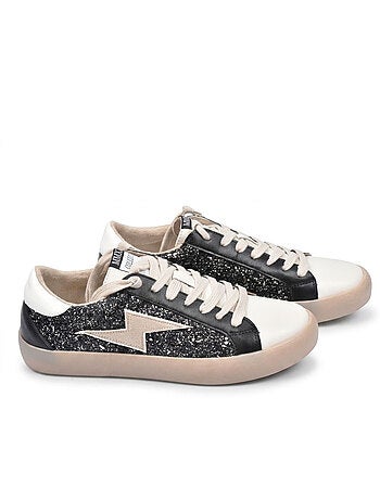 OZABI Baskets Sneakers Glitter Femme Éclair Plateforme MMXXIV