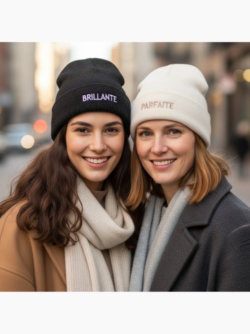 Ozabi bonnets femme fil lurex pailleté message brodé - pack de 2 (lot) - Kiabi Ozabi bonnets femme fil lurex pailleté message brodé - pack de 2 (lot) - Kiabi