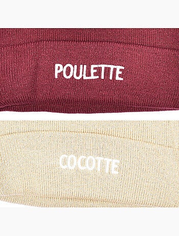 Ozabi bonnets femme fil lurex pailleté message brodé - pack de 2 (lot)