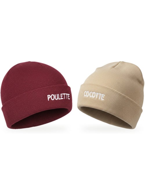 Ozabi bonnets femme fil lurex pailleté message brodé - pack de 2 (lot) - Kiabi Ozabi bonnets femme fil lurex pailleté message brodé - pack de 2 (lot) - Kiabi
