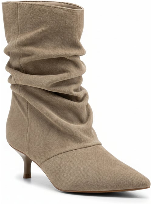 Ozabi bottines femme suédine plissée talon fin 4 cm bout pointu - Kiabi Ozabi bottines femme suédine plissée talon fin 4 cm bout pointu - Kiabi
