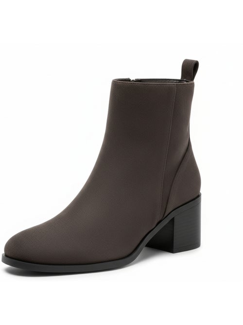 Ozabi bottines femme suédine zippée talon bloc 5 cm bout arrondi - Kiabi Ozabi bottines femme suédine zippée talon bloc 5 cm bout arrondi - Kiabi