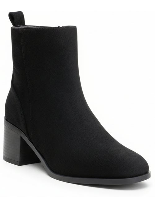 Ozabi bottines femme suédine zippée talon bloc 5 cm bout arrondi - Kiabi Ozabi bottines femme suédine zippée talon bloc 5 cm bout arrondi - Kiabi