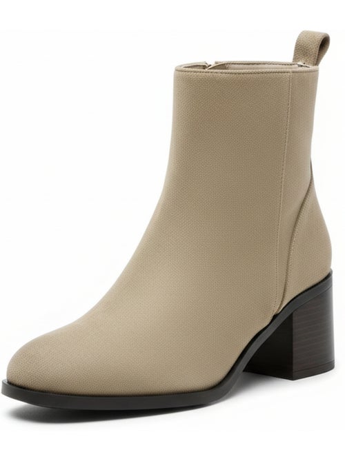 Ozabi bottines femme suédine zippée talon bloc 5 cm bout arrondi - Kiabi Ozabi bottines femme suédine zippée talon bloc 5 cm bout arrondi - Kiabi