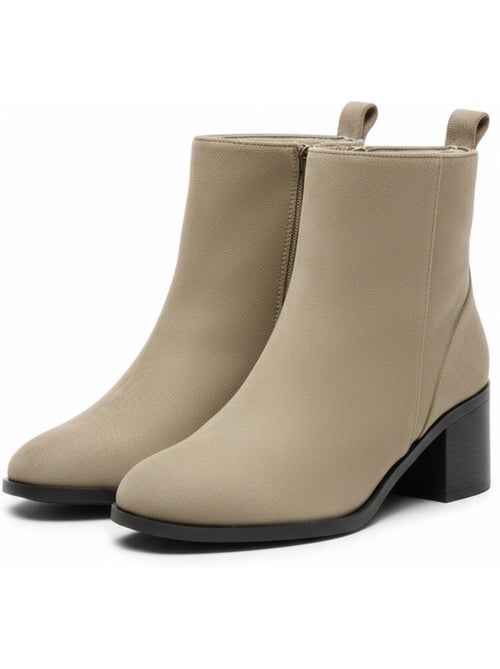Ozabi bottines femme suédine zippée talon bloc 5 cm bout arrondi - Kiabi Ozabi bottines femme suédine zippée talon bloc 5 cm bout arrondi - Kiabi