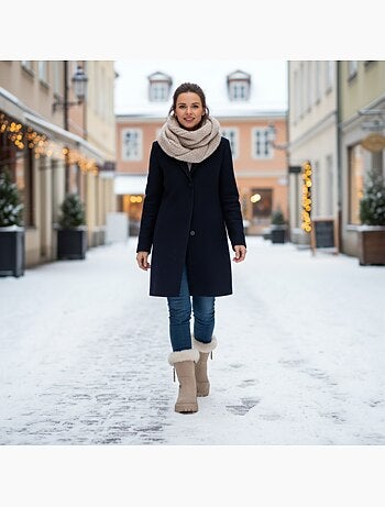 Ozabi bottines fourrées femme suédine zippée semelle crantée