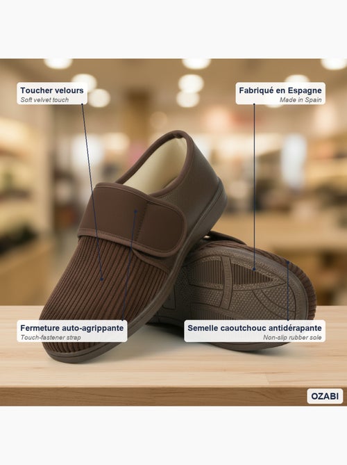 Ozabi charentaises homme fabriquées en espagne, fermeture auto-agrippante - Kiabi Ozabi charentaises homme fabriquées en espagne, fermeture auto-agrippante - Kiabi