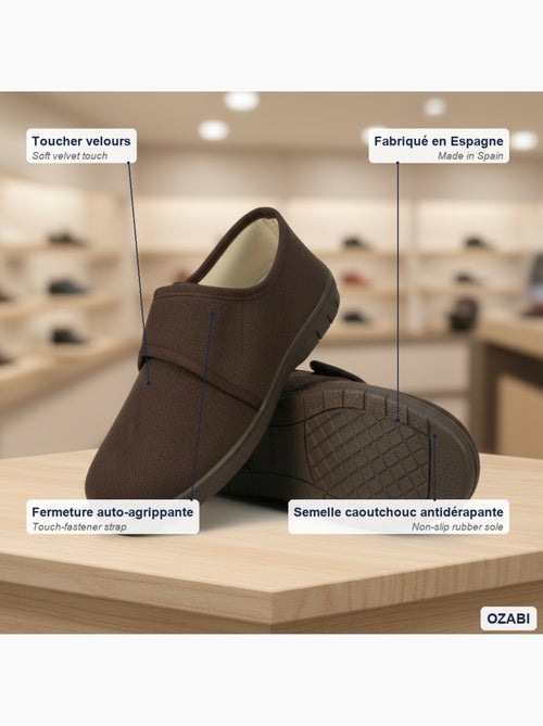 Ozabi charentaises homme fabriquées en espagne, fermeture auto-agrippante - Kiabi Ozabi charentaises homme fabriquées en espagne, fermeture auto-agrippante - Kiabi