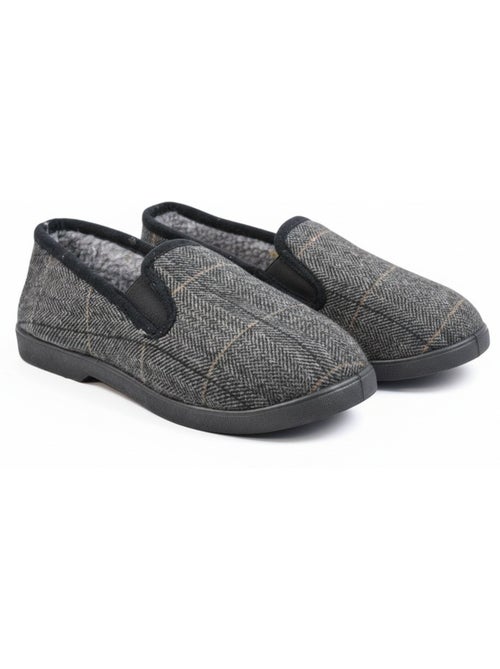 Ozabi charentaises homme fourrées carreaux et chevrons, semelle antidérapante - Kiabi Ozabi charentaises homme fourrées carreaux et chevrons, semelle antidérapante - Kiabi