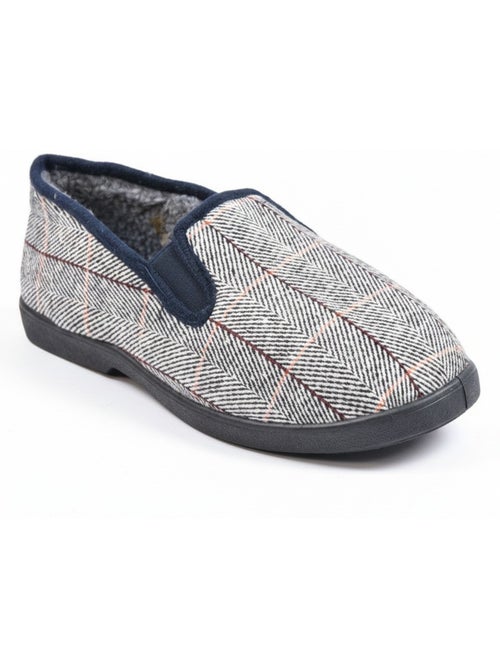 Ozabi charentaises homme fourrées carreaux et chevrons, semelle antidérapante - Kiabi Ozabi charentaises homme fourrées carreaux et chevrons, semelle antidérapante - Kiabi