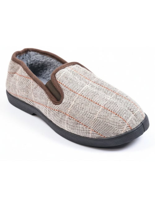Ozabi charentaises homme fourrées carreaux et chevrons, semelle antidérapante - Kiabi Ozabi charentaises homme fourrées carreaux et chevrons, semelle antidérapante - Kiabi