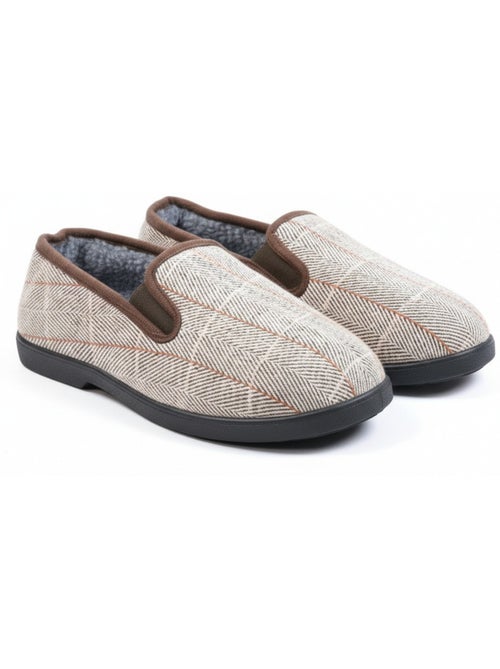 Ozabi charentaises homme fourrées carreaux et chevrons, semelle antidérapante - Kiabi Ozabi charentaises homme fourrées carreaux et chevrons, semelle antidérapante - Kiabi