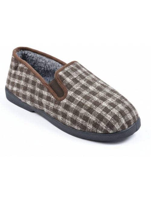 Ozabi charentaises homme fourrées carreaux et chevrons, semelle antidérapante - Kiabi Ozabi charentaises homme fourrées carreaux et chevrons, semelle antidérapante - Kiabi