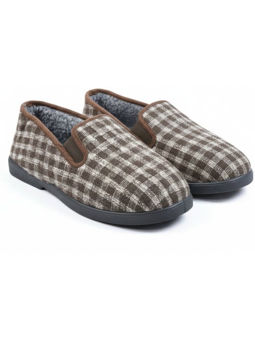 Ozabi charentaises homme fourrées carreaux et chevrons, semelle antidérapante - Kiabi Ozabi charentaises homme fourrées carreaux et chevrons, semelle antidérapante - Kiabi