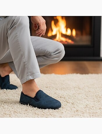 Ozabi charentaises homme toucher velours microfibre, fabriquées en espagne