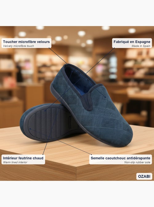 Ozabi charentaises homme toucher velours microfibre, fabriquées en espagne - Kiabi Ozabi charentaises homme toucher velours microfibre, fabriquées en espagne - Kiabi
