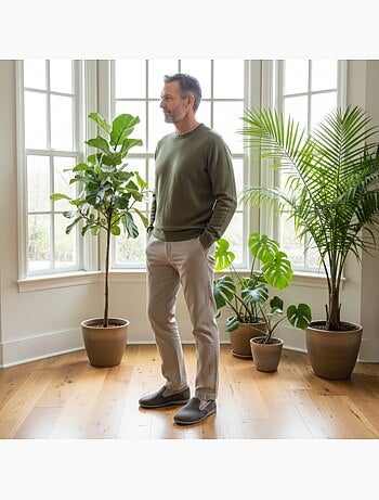 Ozabi charentaises homme toucher velours microfibre, fabriquées en espagne