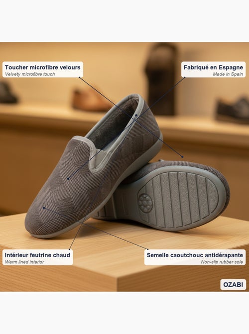 Ozabi charentaises homme toucher velours microfibre, fabriquées en espagne - Kiabi Ozabi charentaises homme toucher velours microfibre, fabriquées en espagne - Kiabi