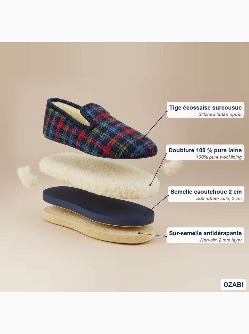 Ozabi charentaises mixte premium fabriquées en espagne doublure pure laine Multicolore - Kiabi