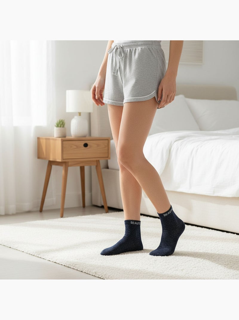 OZABI Chaussettes Femme a Paillettes Soquettes Bleu marine - Kiabi