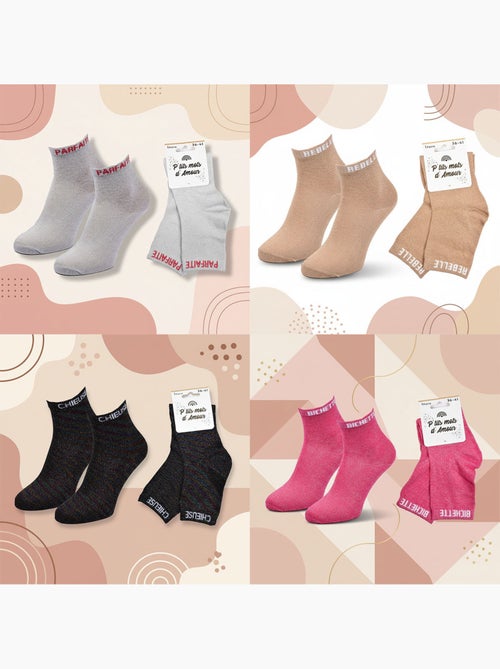 OZABI Chaussettes Femme a Paillettes Soquettes Pack de 4 Paires - Kiabi