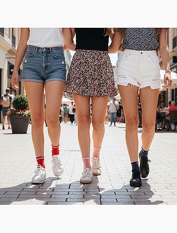 OZABI Chaussettes Femme a Paillettes Soquettes Pack de 4 Paires