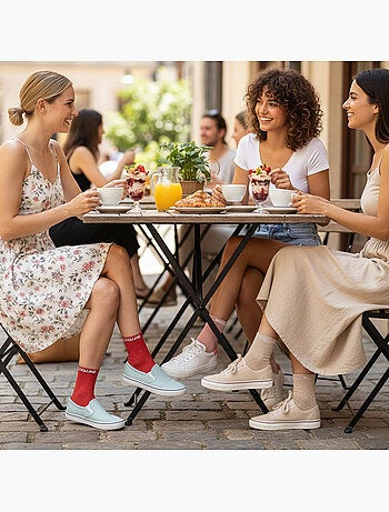 OZABI Chaussettes Femme a Paillettes Soquettes Pack de 4 Paires