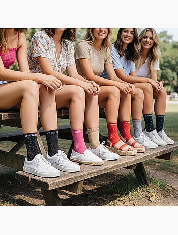 OZABI Chaussettes Femme a Paillettes Soquettes Pack de 8 Paires