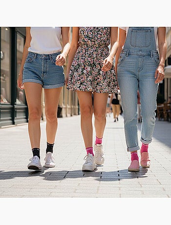 OZABI Chaussettes Femme a Paillettes Soquettes Pack de 8 Paires