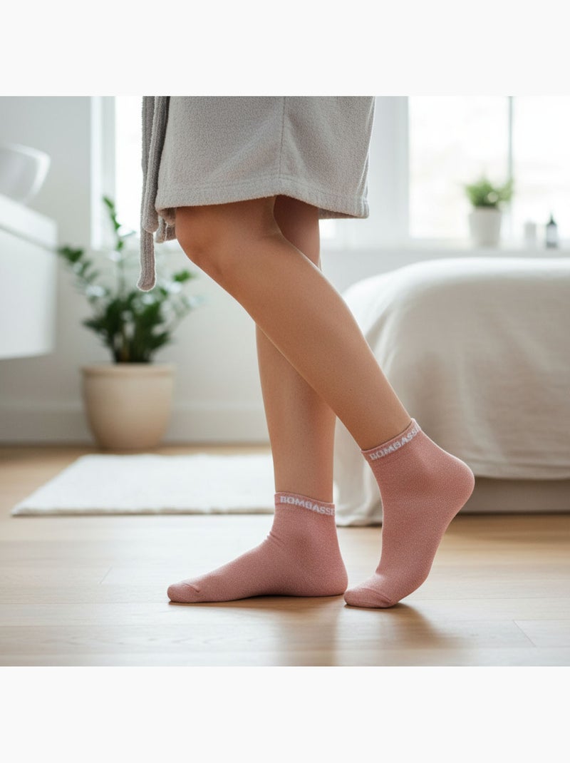 OZABI Chaussettes Femme a Paillettes Soquettes Rose - Kiabi