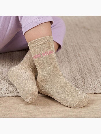 OZABI Chaussettes Fille a Paillettes Message Humoristique