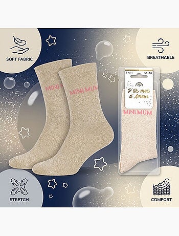 OZABI Chaussettes Fille a Paillettes Message Humoristique