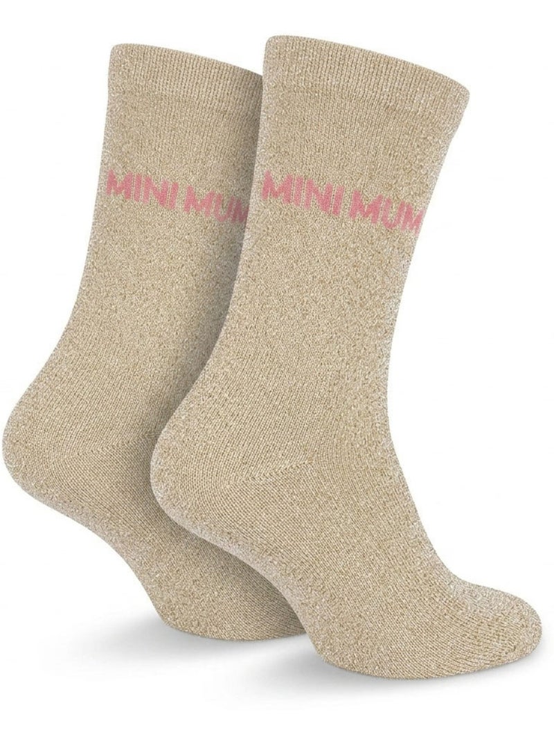 OZABI Chaussettes Fille a Paillettes Message Humoristique Beige - Kiabi