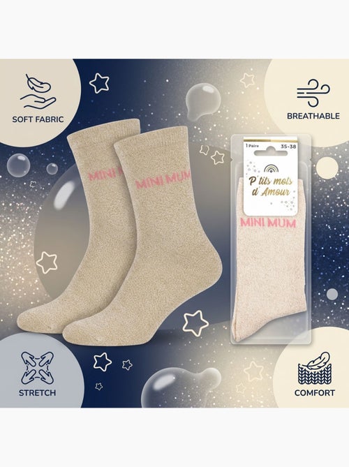 OZABI Chaussettes Fille a Paillettes Message Humoristique - Kiabi