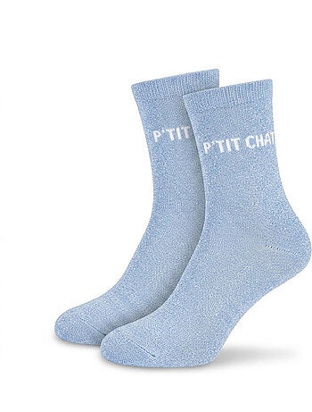 OZABI Chaussettes Fille a Paillettes Message Humoristique