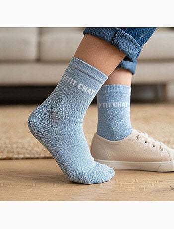 OZABI Chaussettes Fille a Paillettes Message Humoristique