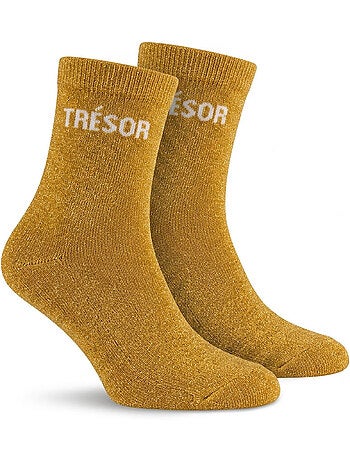 OZABI Chaussettes Fille a Paillettes Message Humoristique