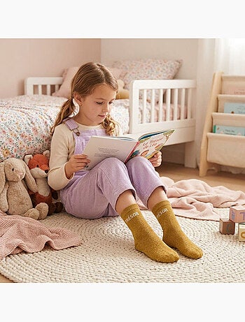 OZABI Chaussettes Fille a Paillettes Message Humoristique