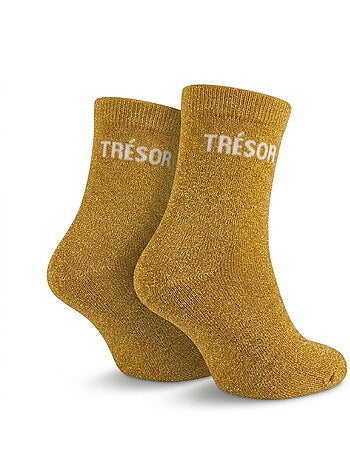 OZABI Chaussettes Fille a Paillettes Message Humoristique