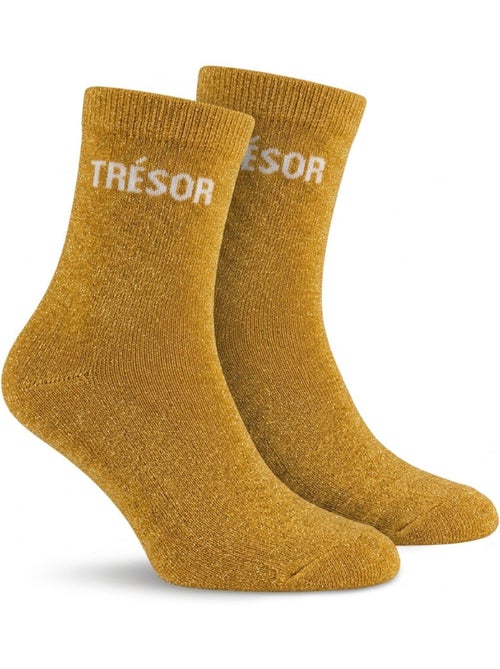 OZABI Chaussettes Fille a Paillettes Message Humoristique - Kiabi