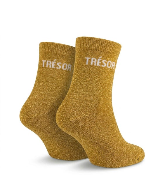 OZABI Chaussettes Fille a Paillettes Message Humoristique - Kiabi